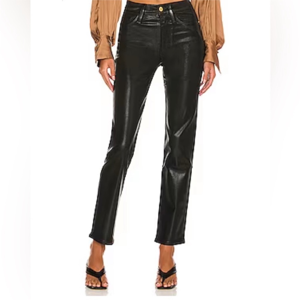 FRAME Women's Le Sylvie Coated Straight-Leg Jeans